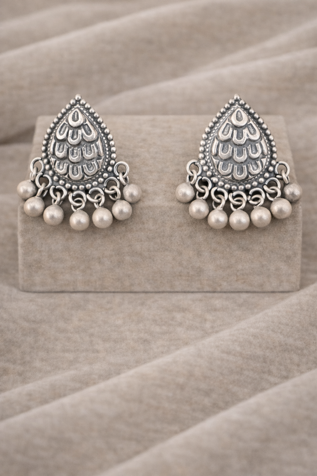 Handcrafted Oxidised Silver Earrings