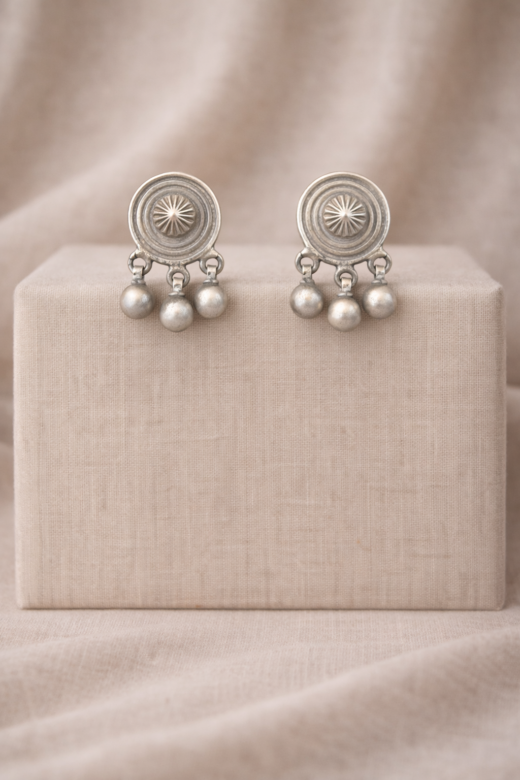 Handcrafted Oxidised Silver Earrings