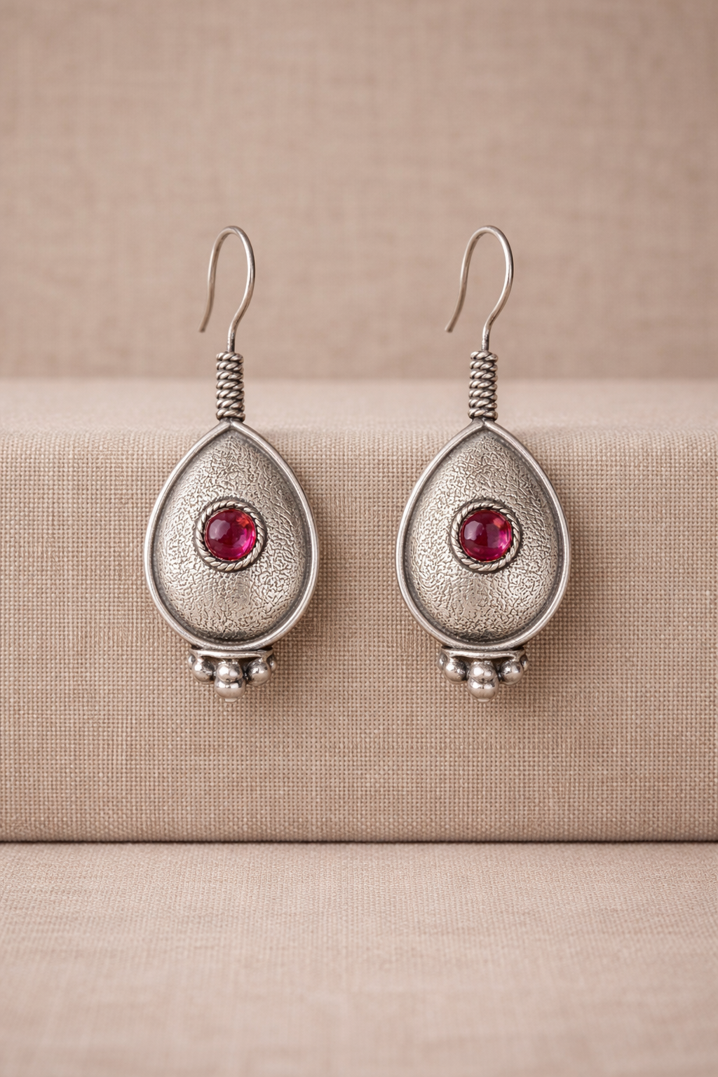 Handcrafted Oxidised Silver Earrings