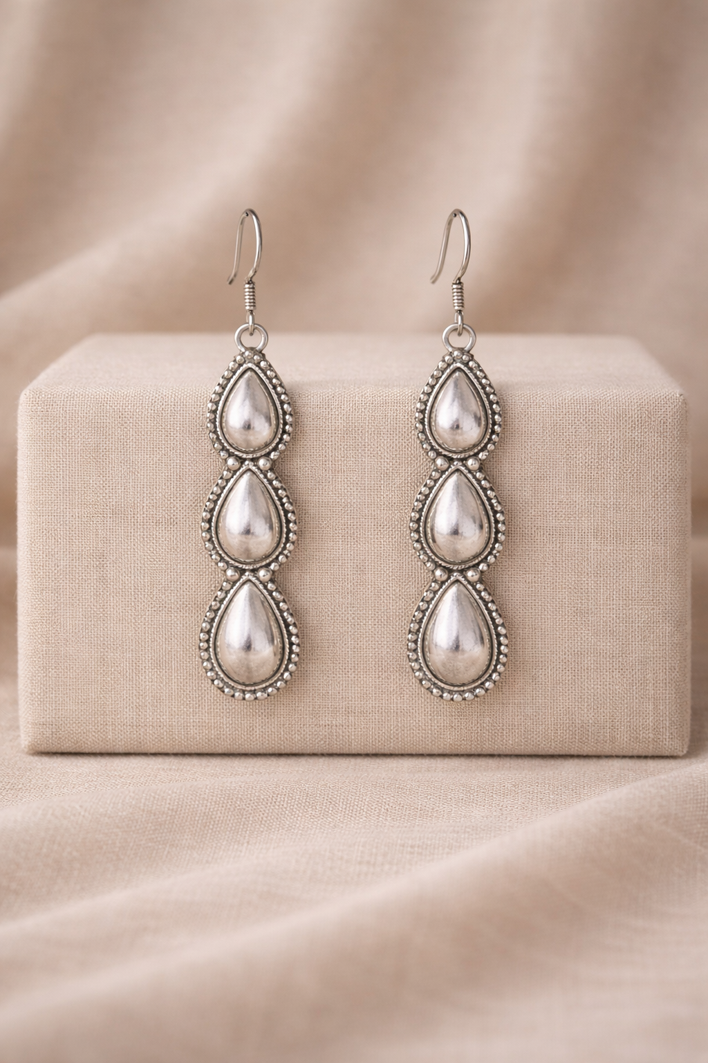 Handcrafted Oxidised Silver Earrings