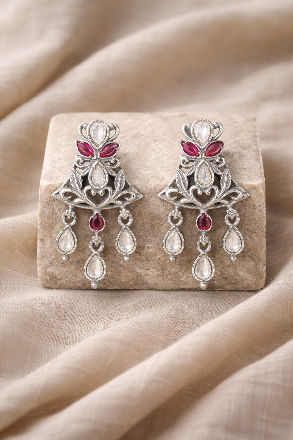 Handcrafted Oxidised Silver Earrings