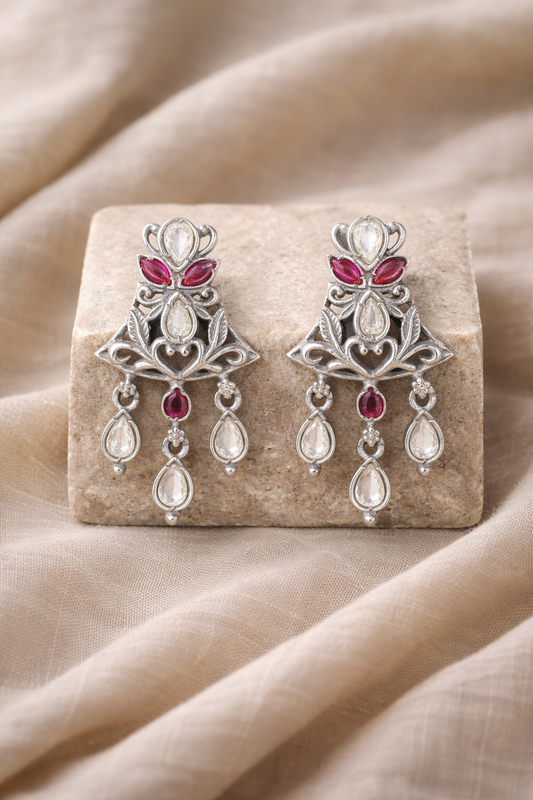 Handcrafted Oxidised Silver Earrings