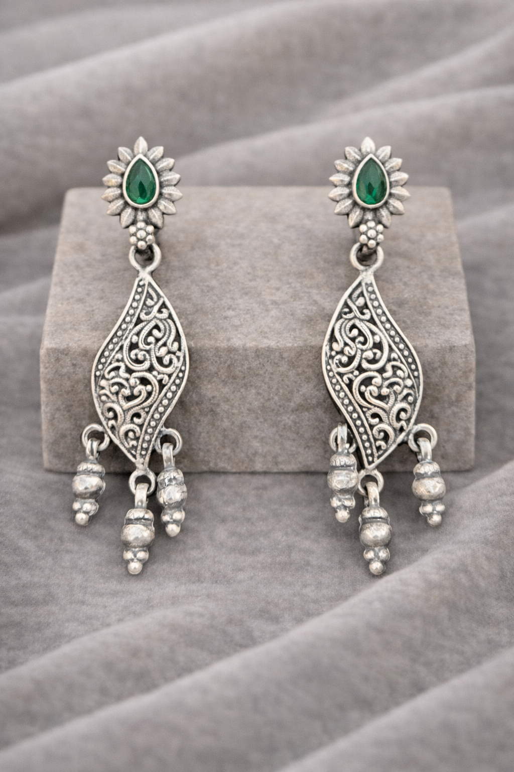 Handcrafted Oxidised Silver Earrings
