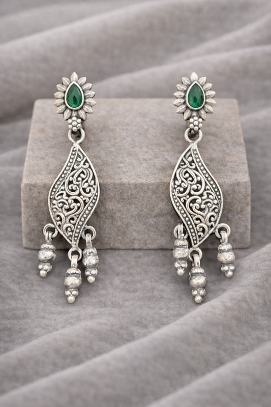 Handcrafted Oxidised Silver Earrings
