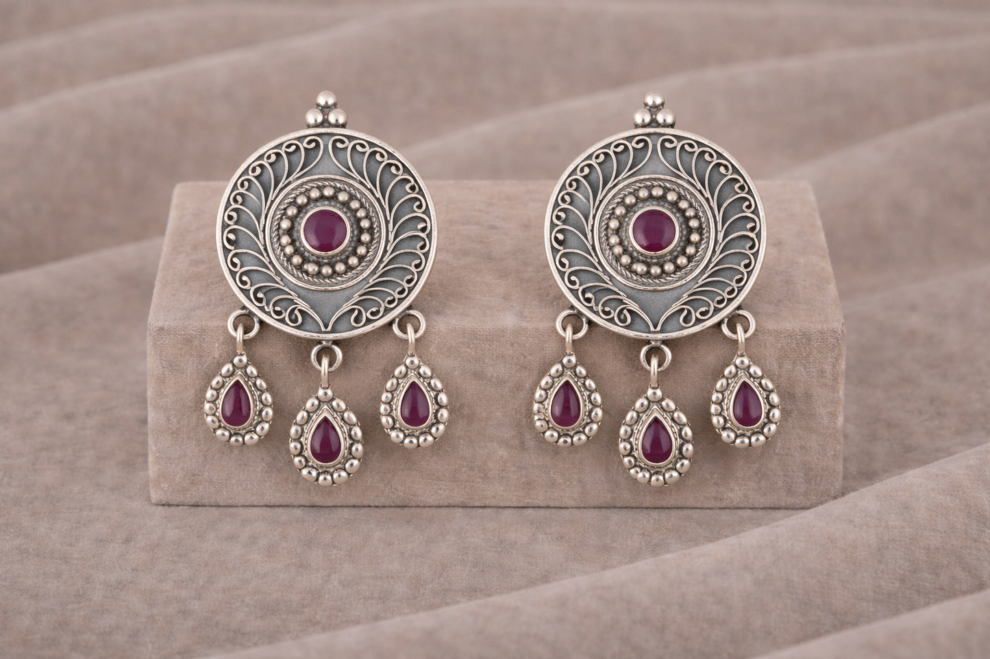 Handcrafted Oxidised Silver Earrings