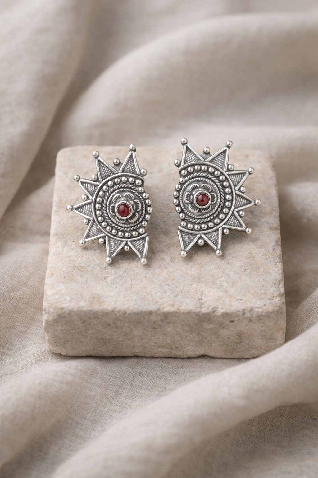 Handcrafted Oxidised Silver Earrings