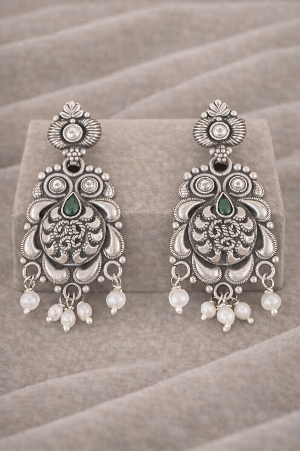 Handcrafted Oxidised Silver Earrings