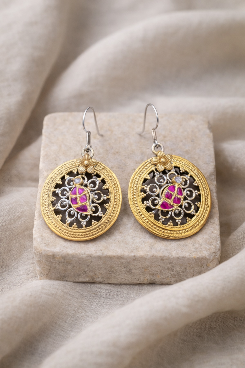 Handcrafted Oxidised Silver Earrings