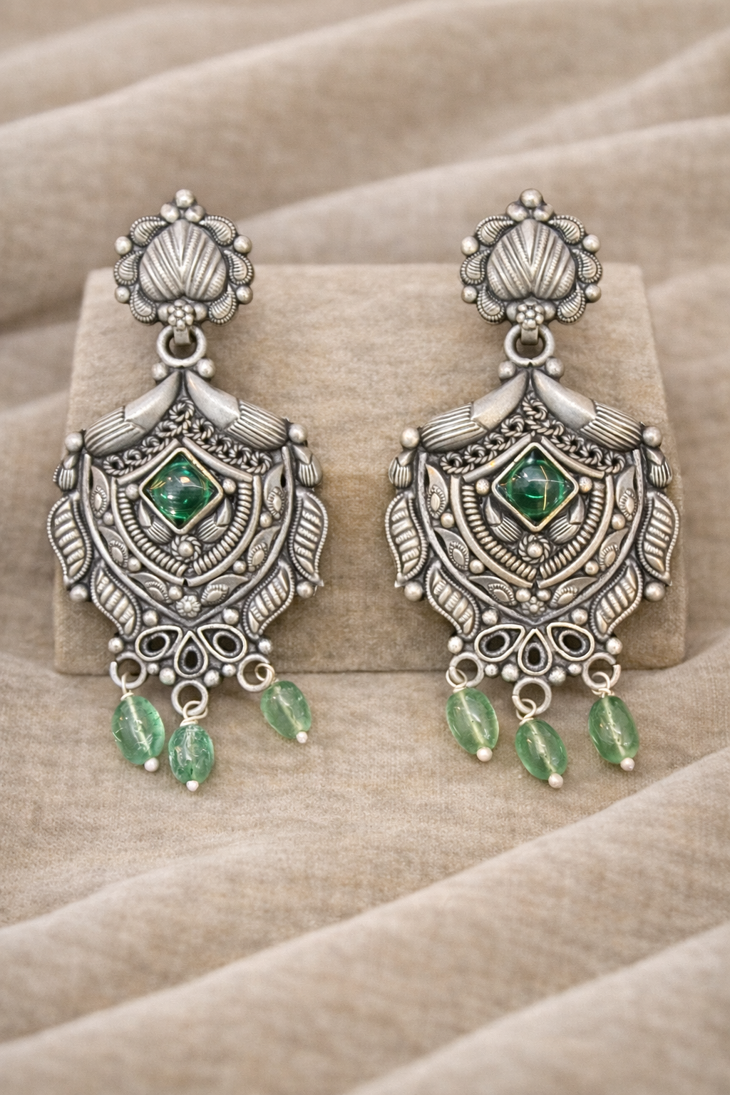 Handcrafted Oxidised Silver Earrings