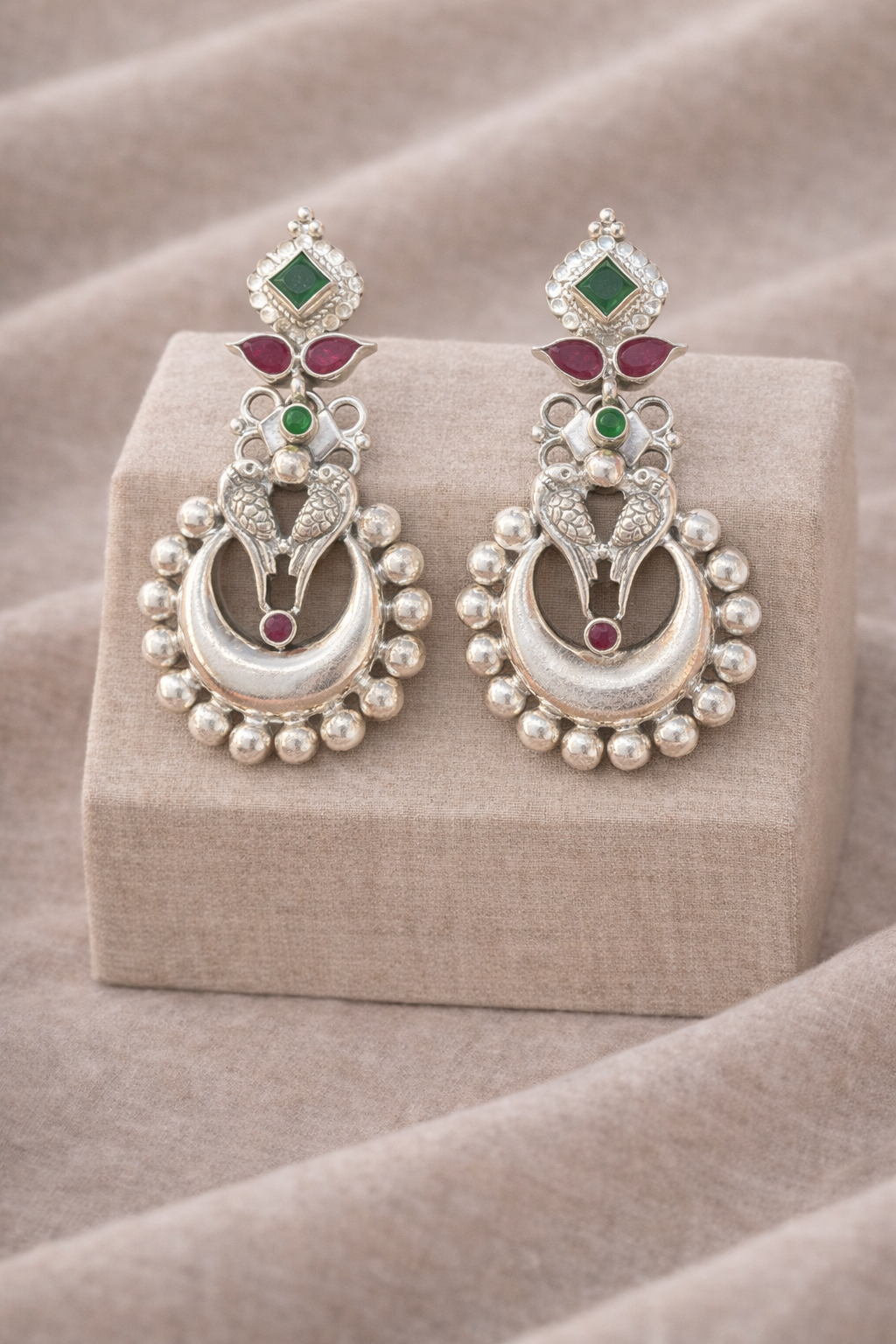 Handcrafted Oxidised Silver Earrings
