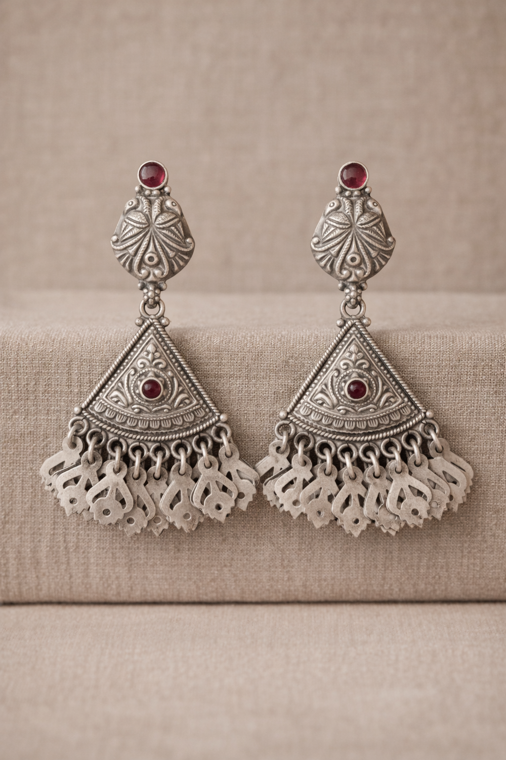 Handcrafted Oxidised Silver Earrings