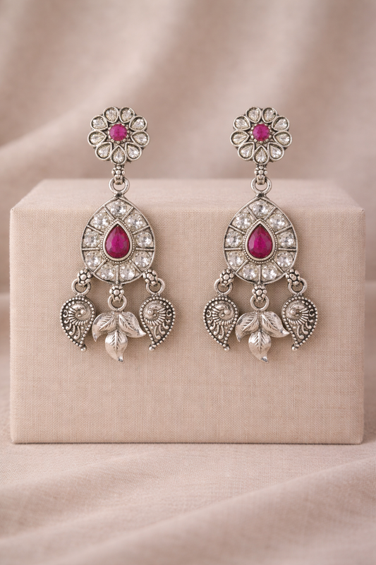 Handcrafted Oxidised Silver Earrings