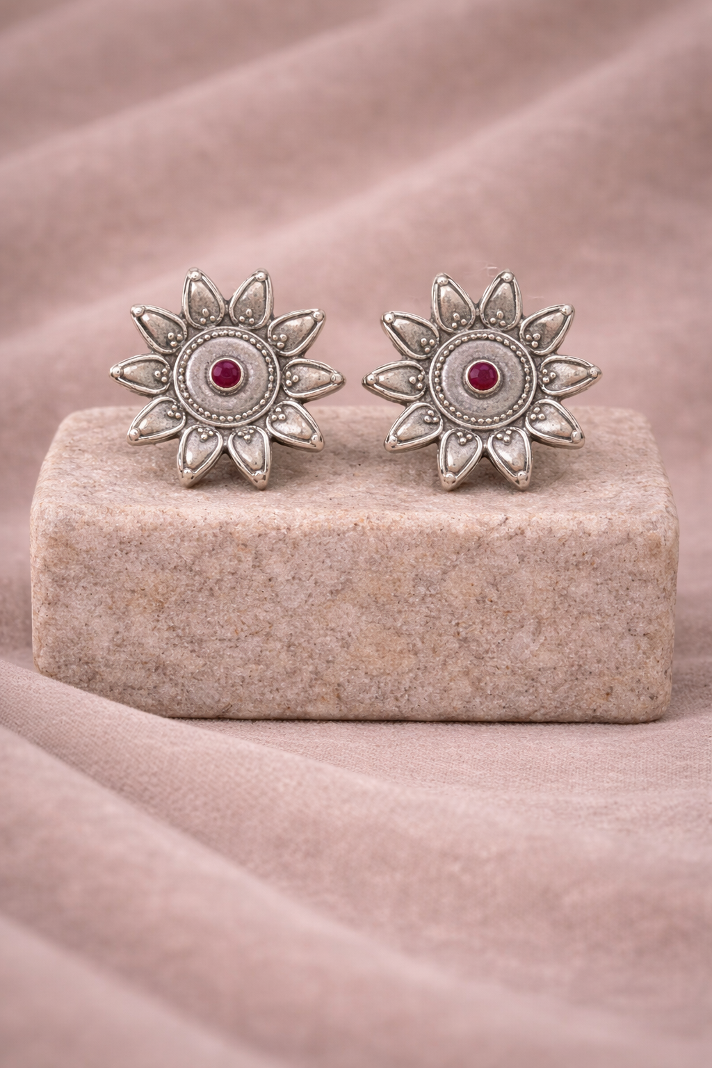 Handcrafted Oxidised Silver Earrings