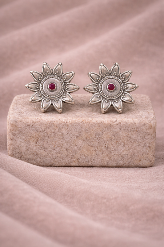 Handcrafted Oxidised Silver Earrings