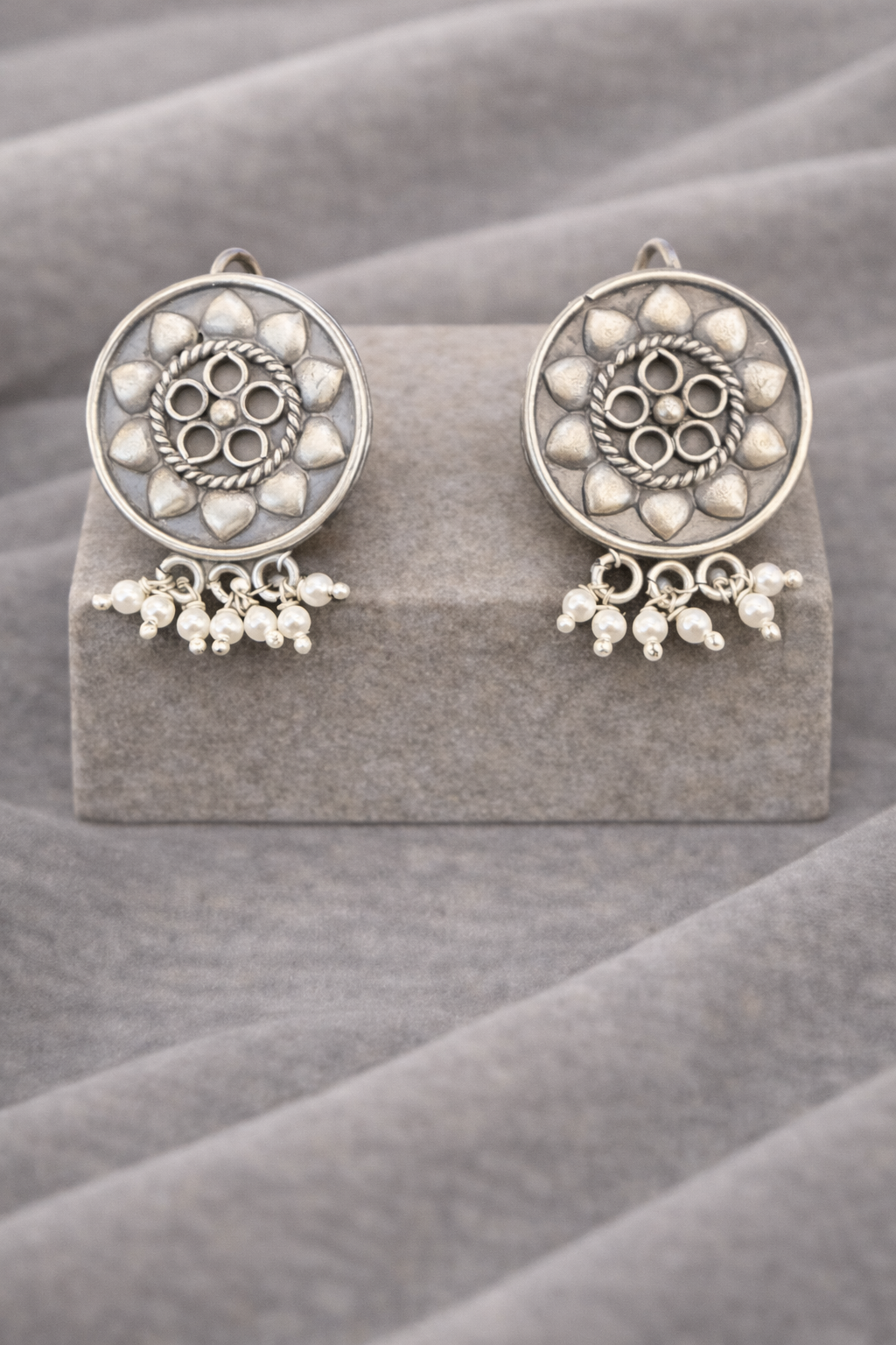Handcrafted Oxidised Silver Earrings