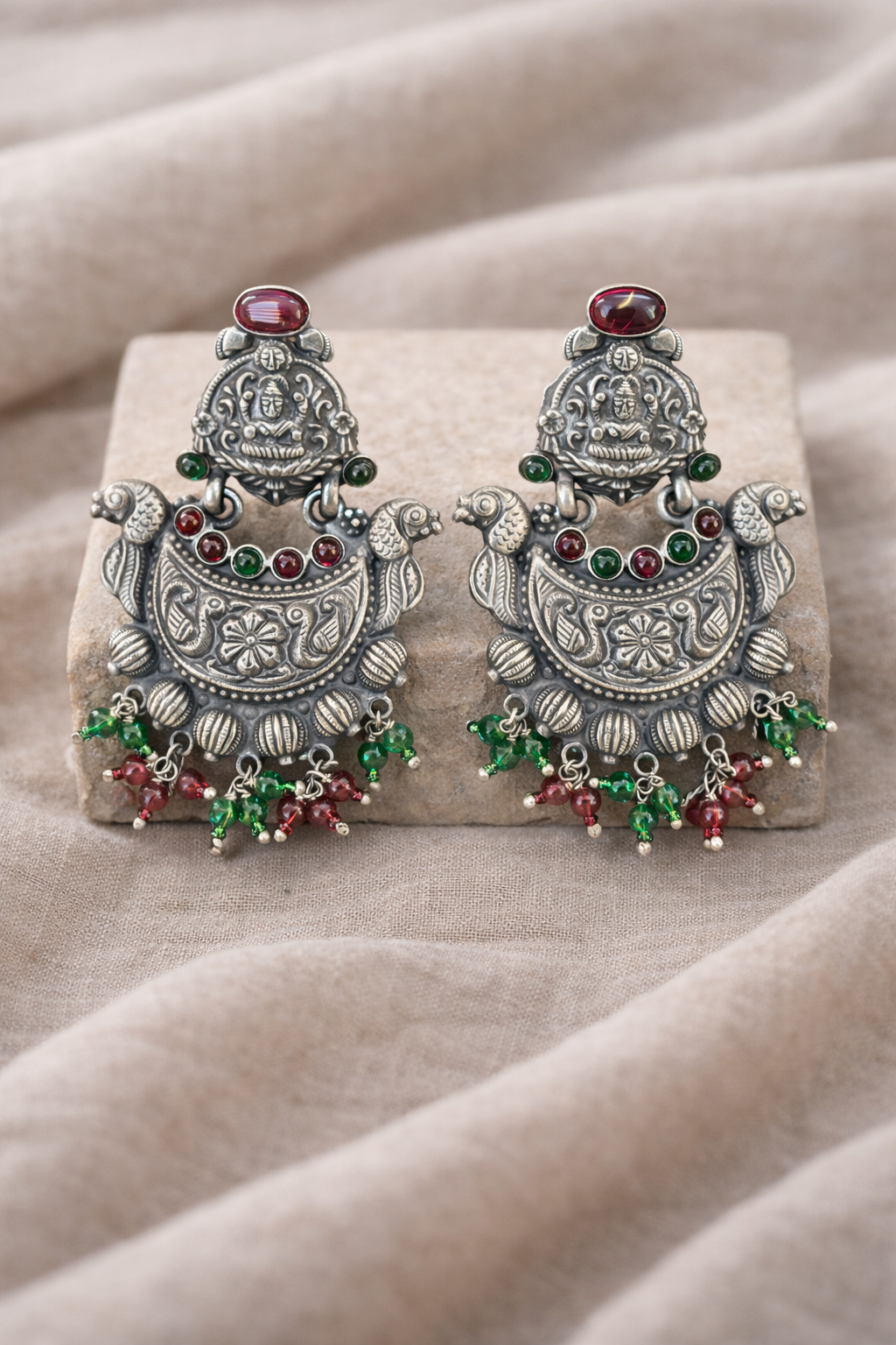 Handcrafted Oxidised Silver Earrings
