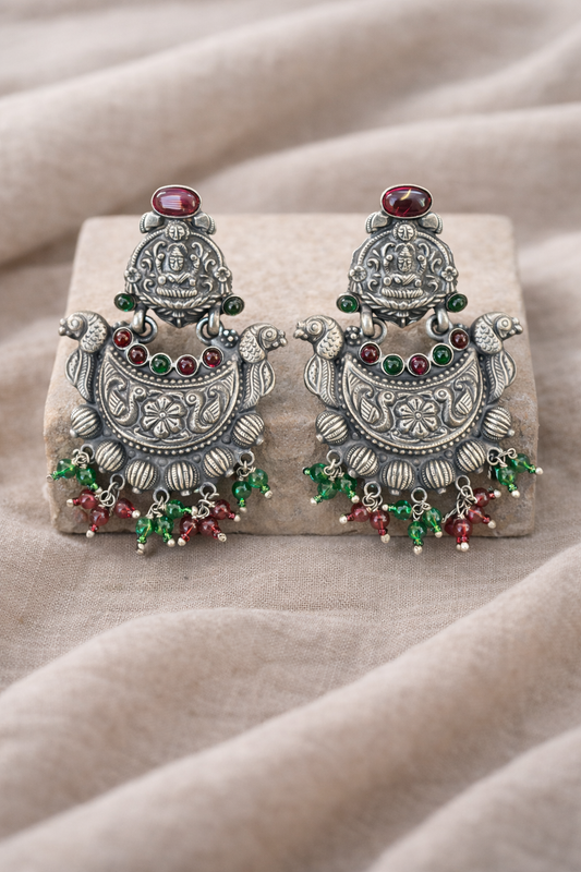 Handcrafted Oxidised Silver Earrings