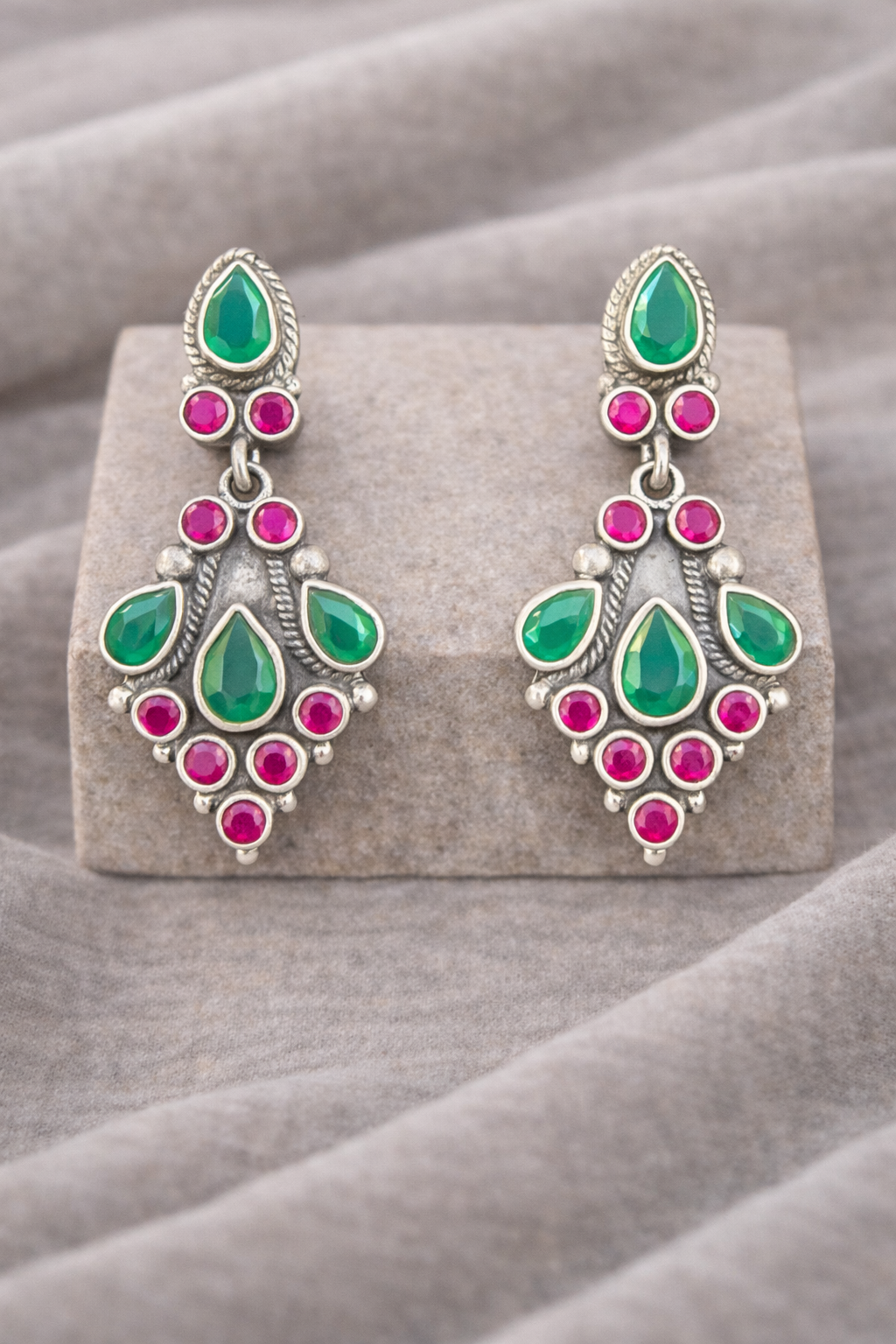 Handcrafted Oxidised Silver Earrings