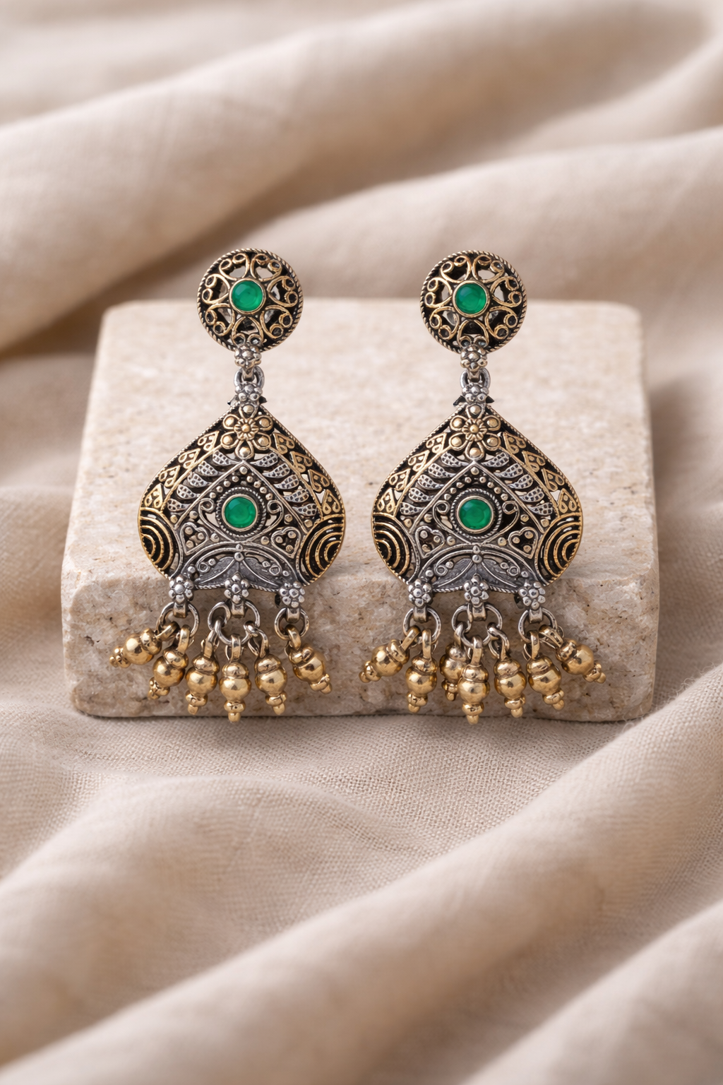 Handcrafted Oxidised Silver Earrings