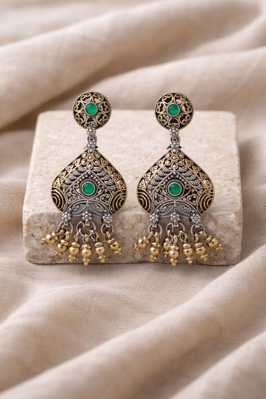 Handcrafted Oxidised Silver Earrings