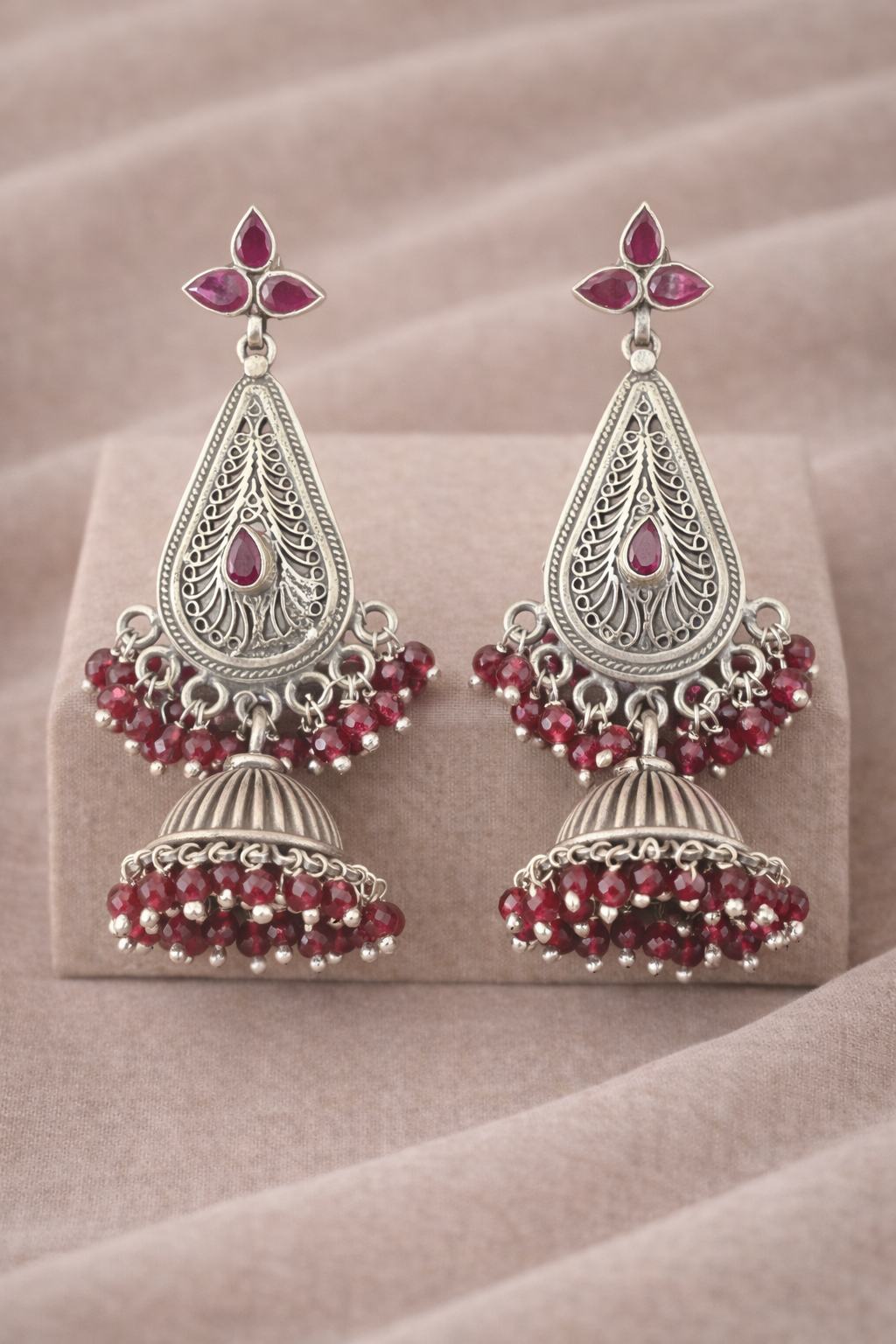 Handcrafted Oxidised Silver Earrings