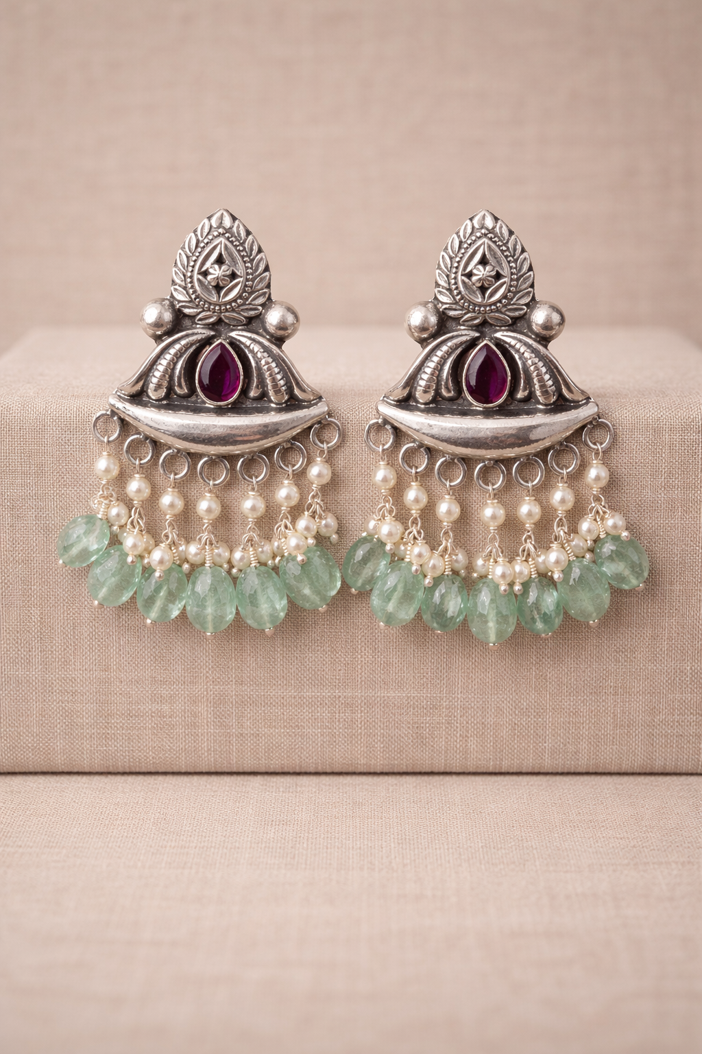 Handcrafted Oxidised Silver Earrings