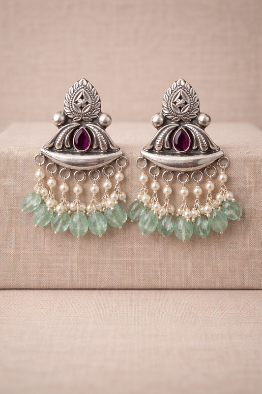 Handcrafted Oxidised Silver Earrings