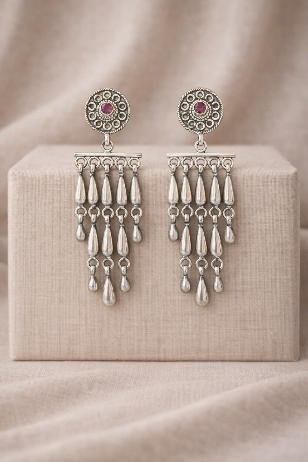 Handcrafted Oxidised Silver Earrings