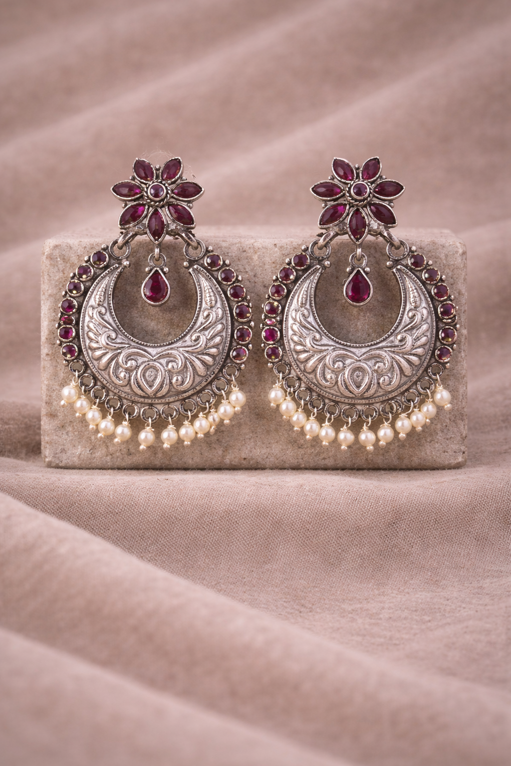 Handcrafted Oxidised Silver Earrings