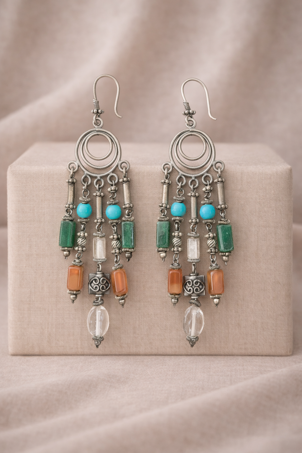 Handcrafted Oxidised Silver Earrings