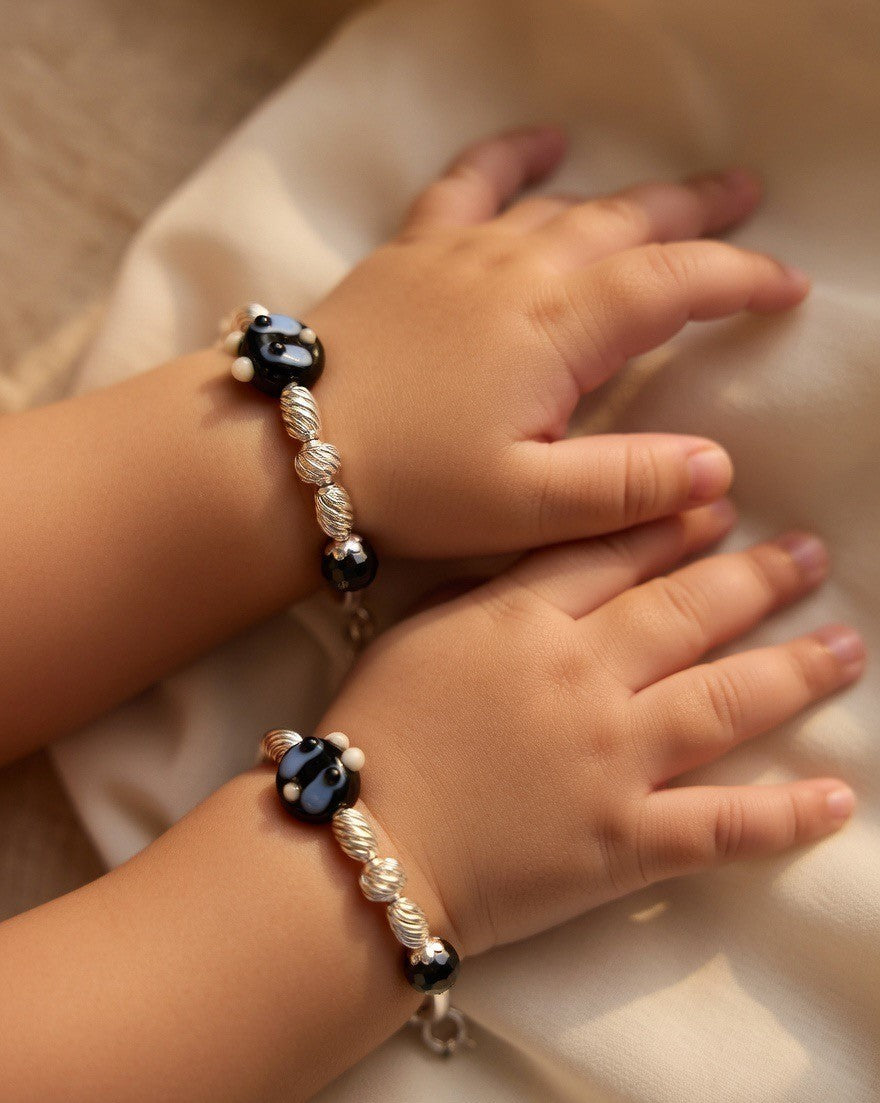 Panda Charm Silver Child Bangles