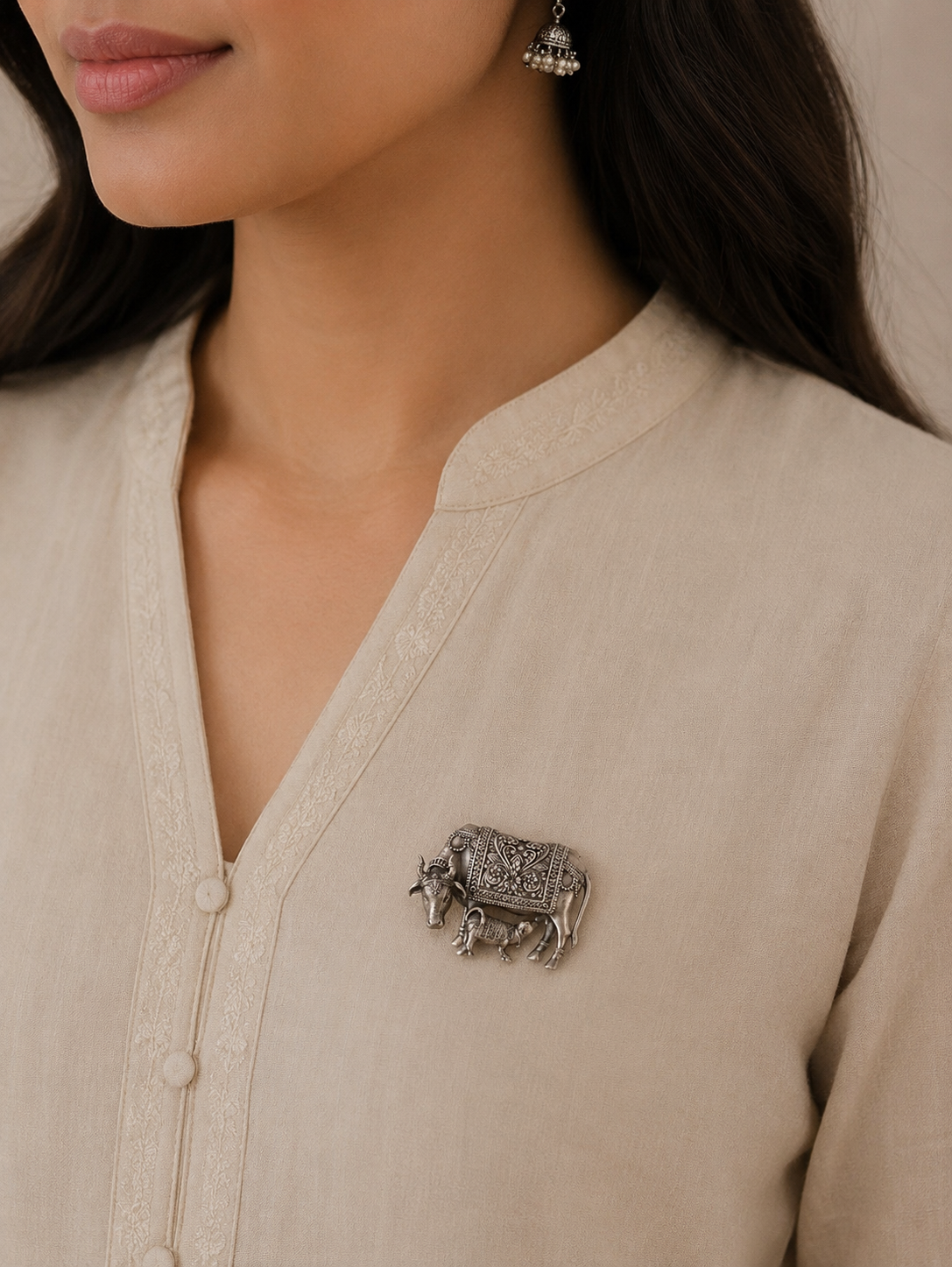 Kamadhenu Brooch