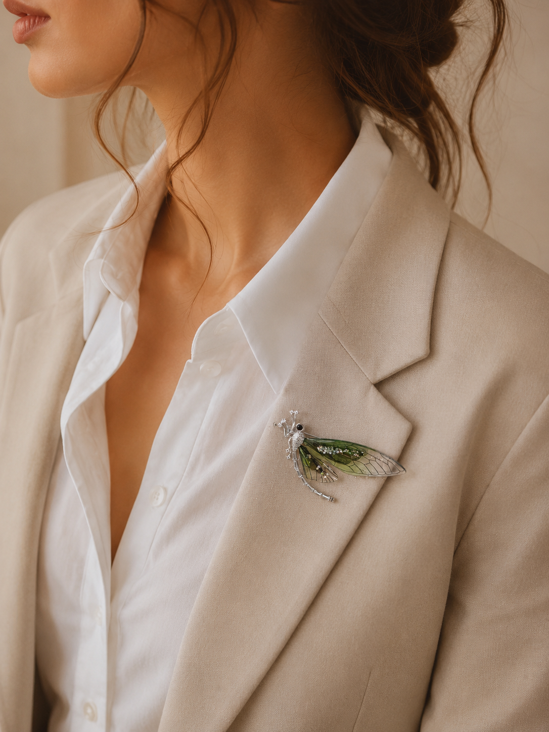Emerald Dragonfly Brooch