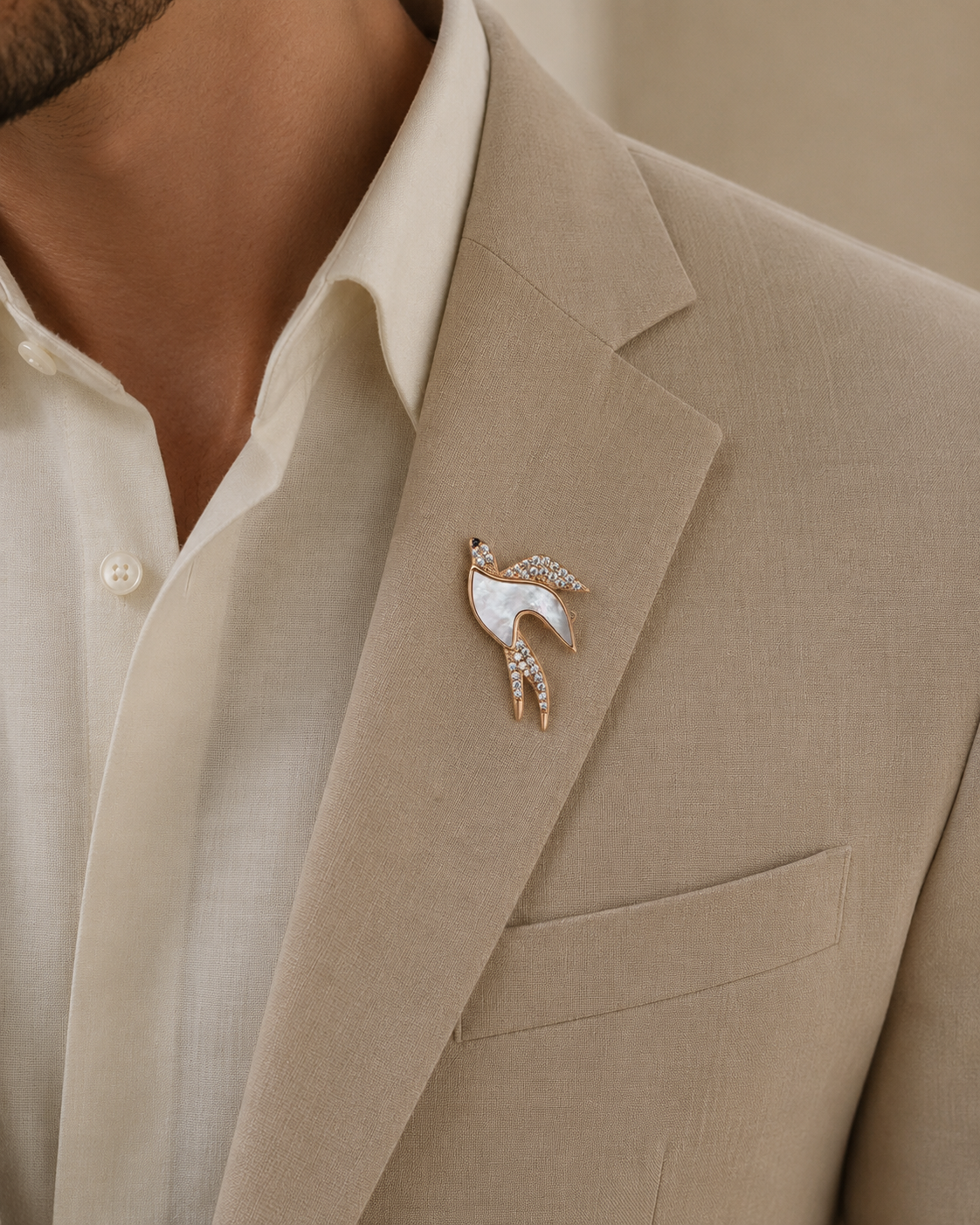 Ivory Dove Brooch