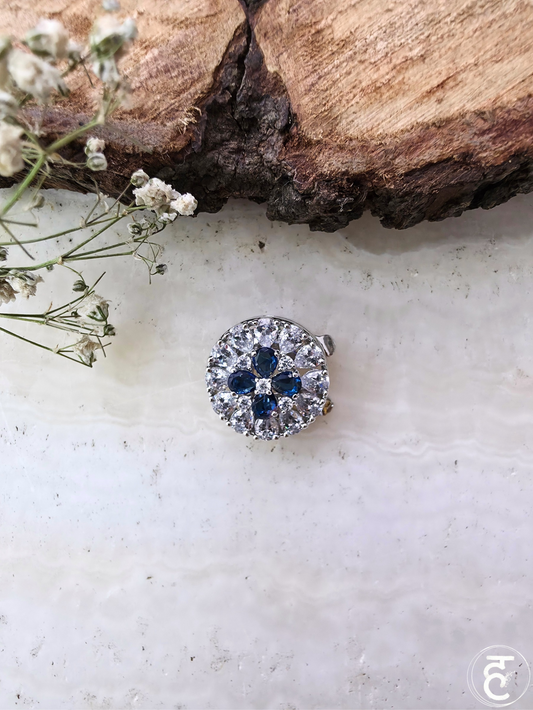 Sapphire Blossom Button Covers