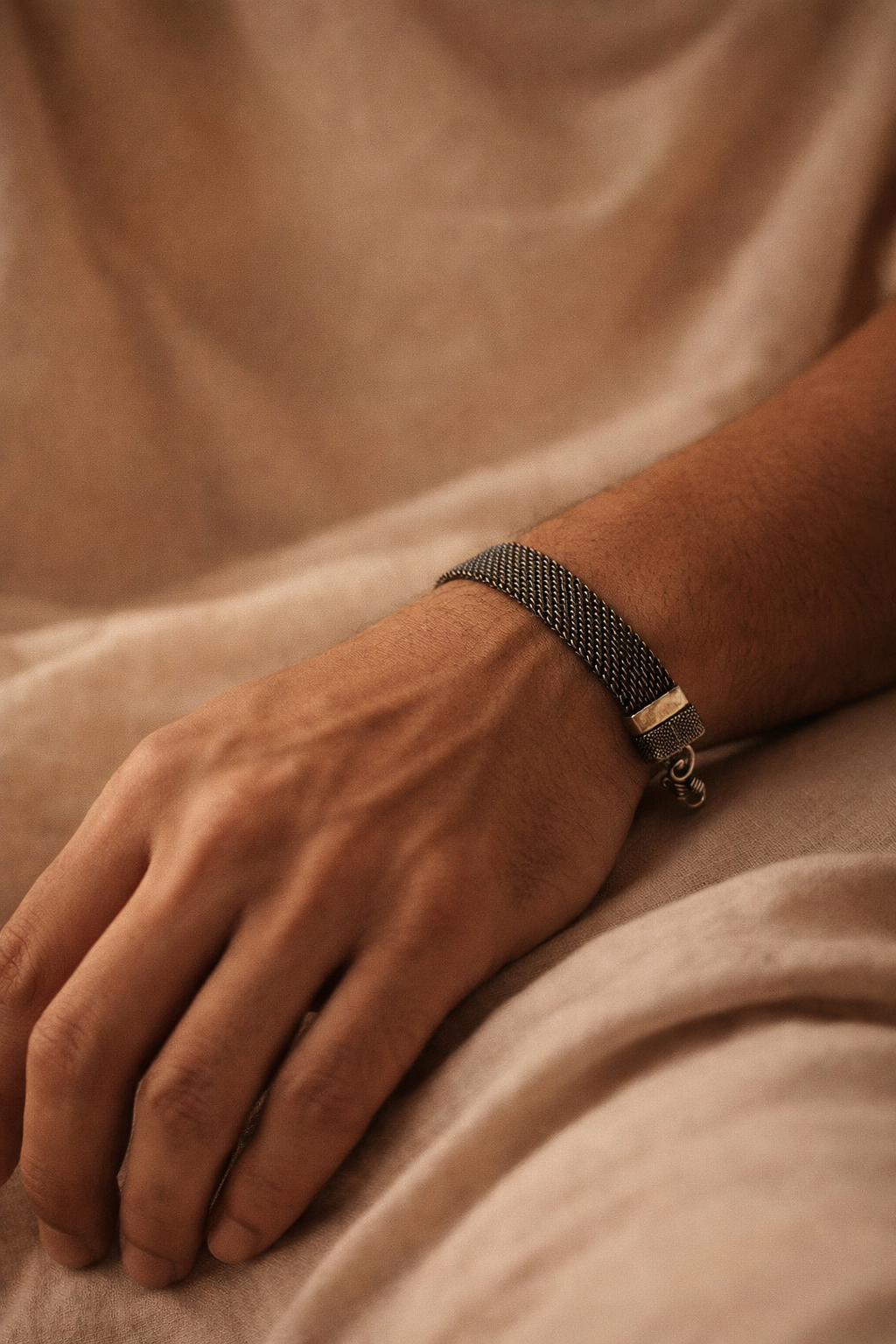 MeshCraft Oxidised Silver Bracelet