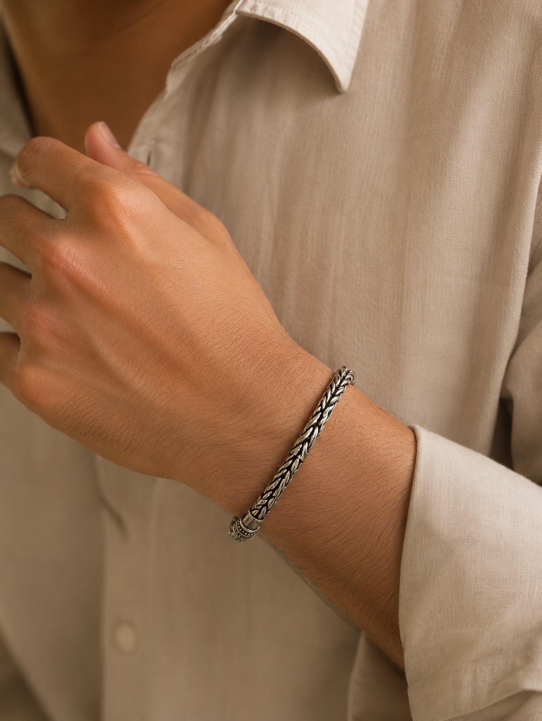RoyalWeave Oxidised Silver Bracelet