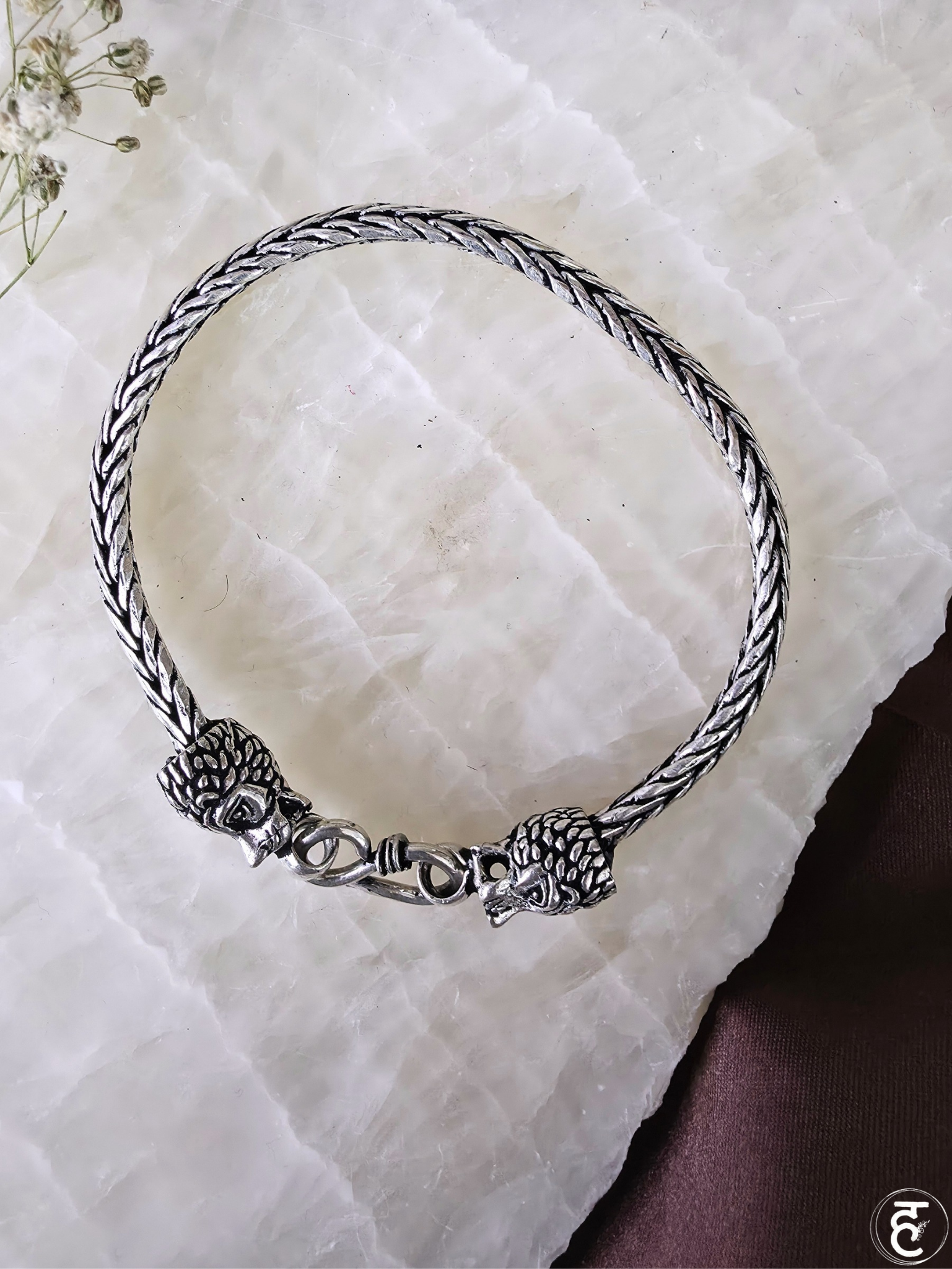 Handcrafted Oxidised Silver Men Bracelet