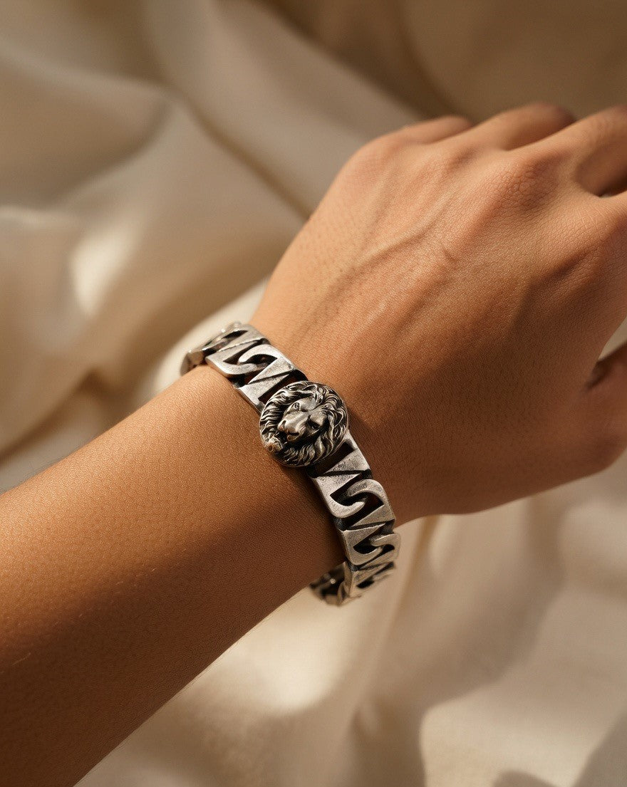 Singh Edge Silver Bracelet