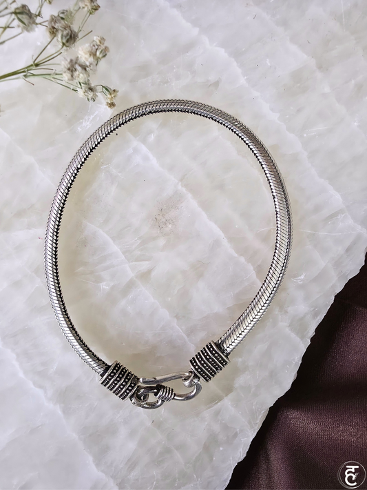 Handcrafted Oxidised Silver Men Bracelet