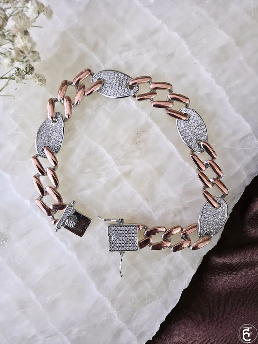 Handcrafted Oxidised Silver Men Bracelet