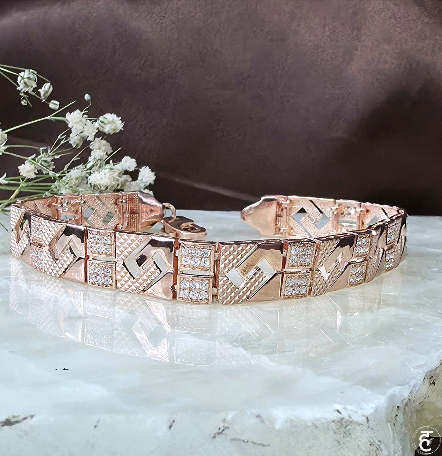 Handcrafted Oxidised Silver Men Bracelet