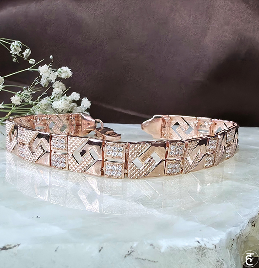 Handcrafted Oxidised Silver Men Bracelet
