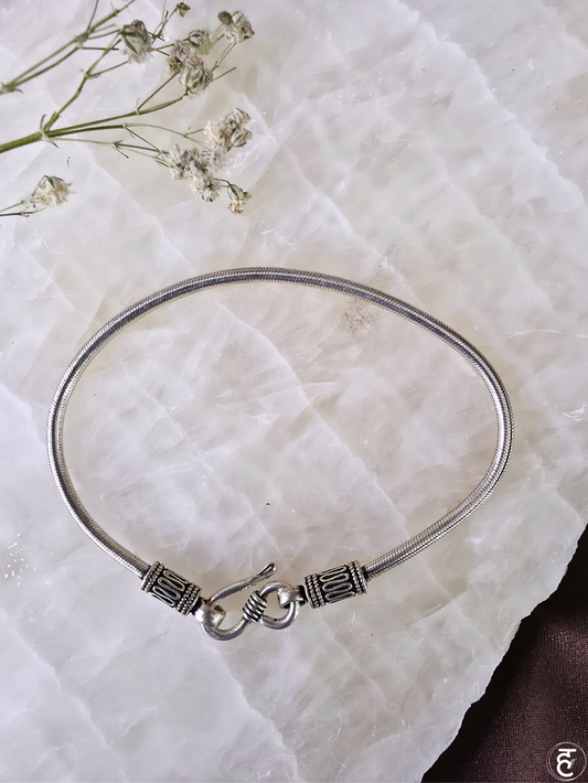 Handcrafted Oxidised Silver Men Bracelet