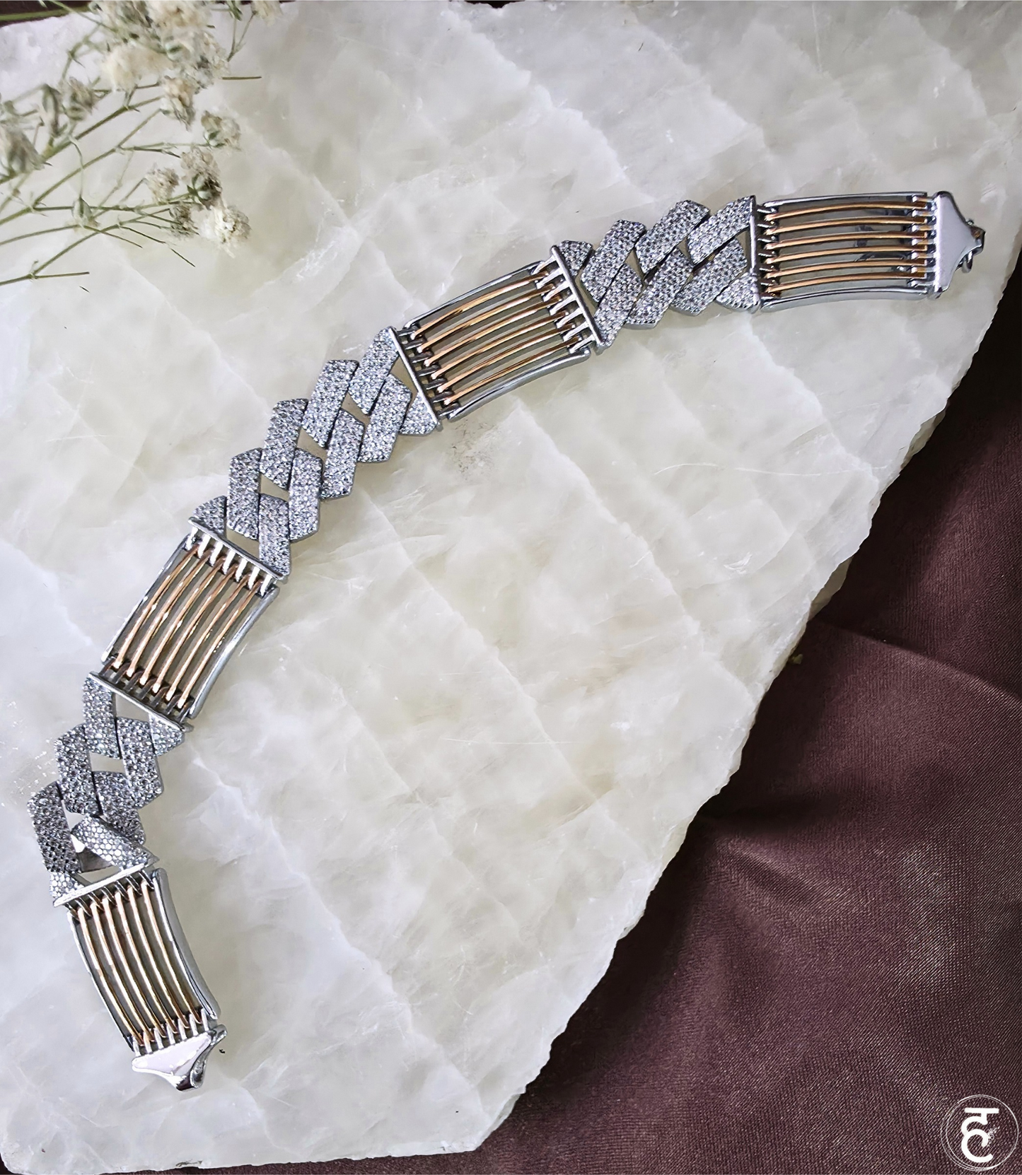 Handcrafted Oxidised Silver Men Bracelet