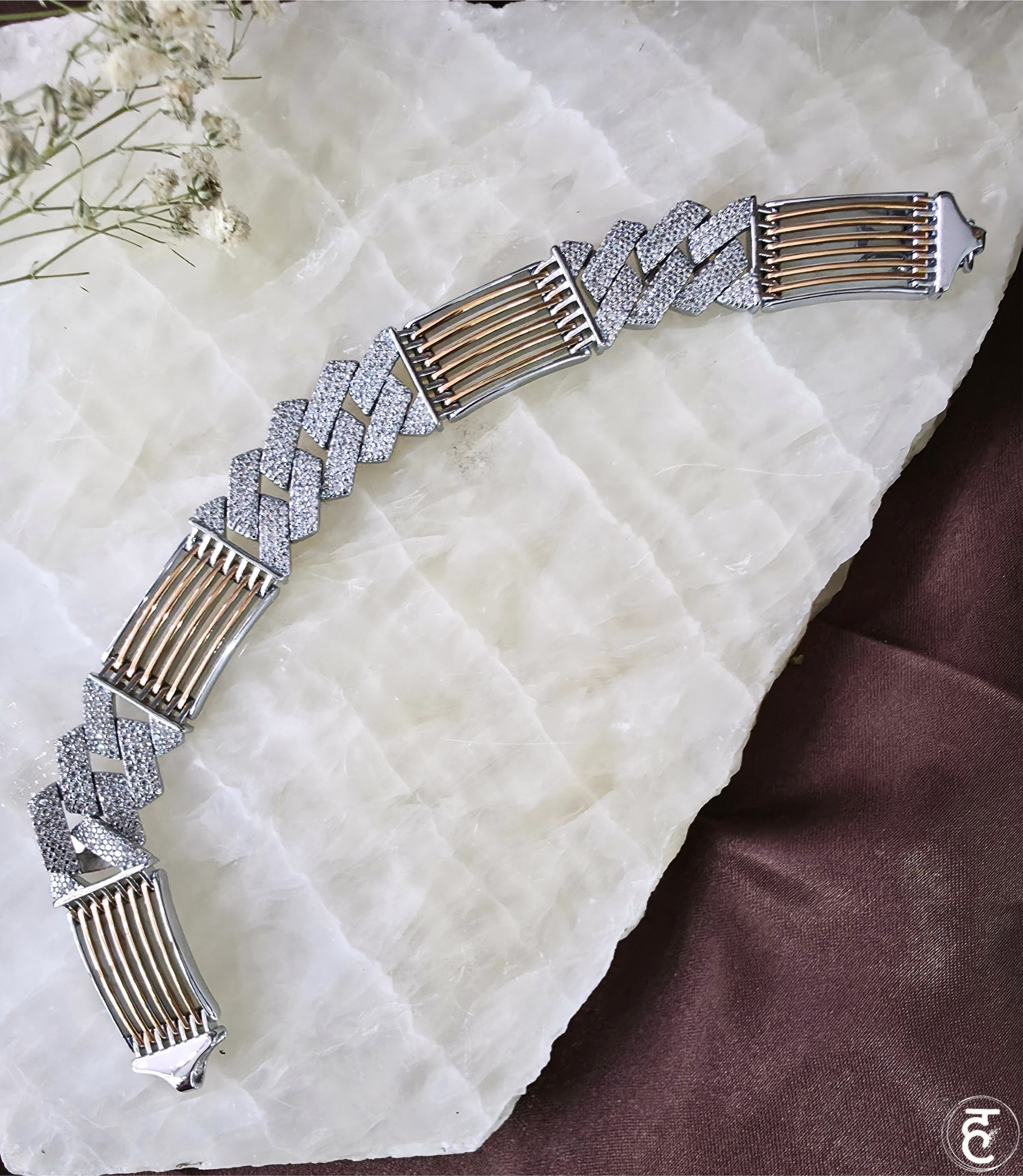 Handcrafted Oxidised Silver Men Bracelet