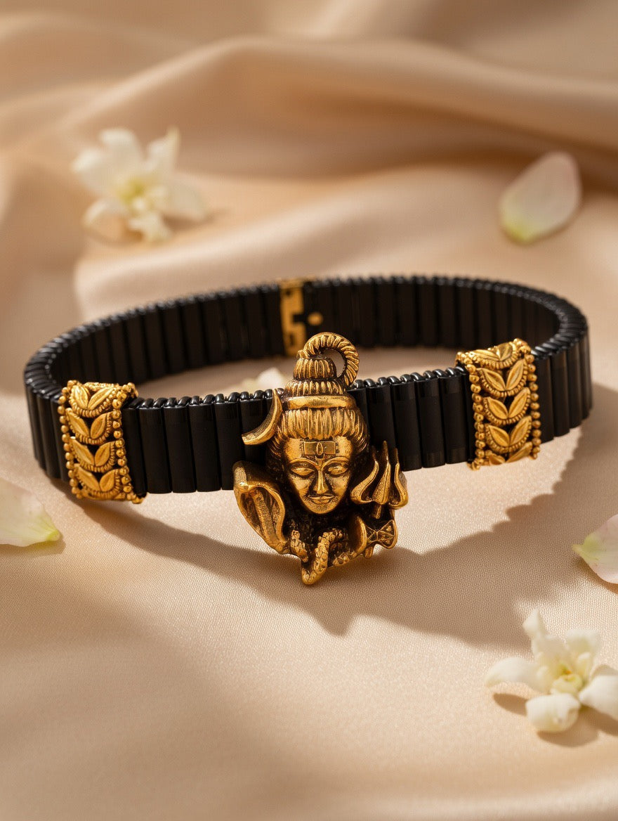 Handcrafted Oxidised Silver Men Bracelet