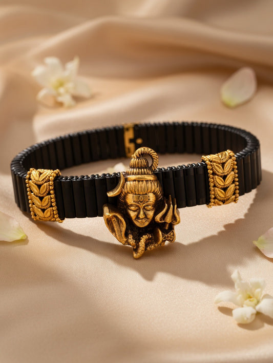 Handcrafted Oxidised Silver Men Bracelet