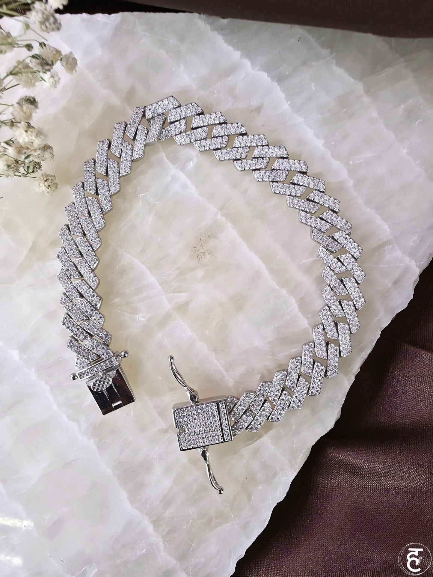 Handcrafted Oxidised Silver Men Bracelet