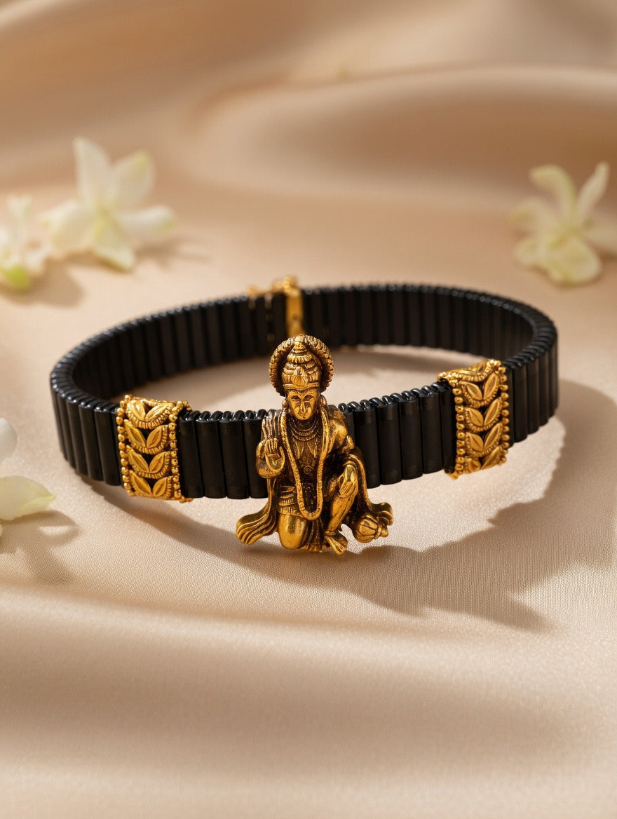 Handcrafted Oxidised Silver Men Bracelet